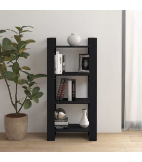 vidaXL Book Cabinet | Black | Solid pine wood | Medium | Black Book Cabinet — Size: 60 x 35 x 125 cm