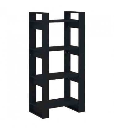 vidaXL Book Cabinet | Black | Solid pine wood | Medium | Black Book Cabinet — Size: 60 x 35 x 125 cm