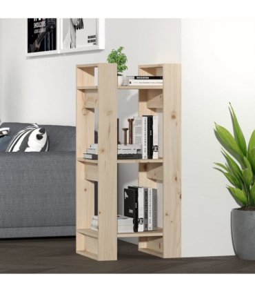 vidaXL Book Cabinet/Room Divider 41x35x91 cm Solid Wood Pine — Colour: natural, Size: 41 x 35 x 91 cm