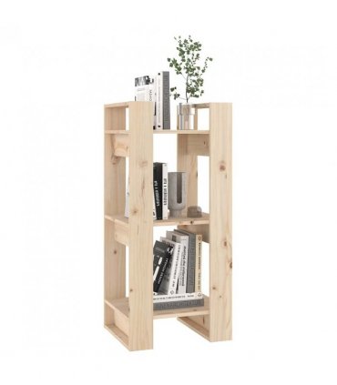 vidaXL Book Cabinet/Room Divider 41x35x91 cm Solid Wood Pine — Colour: natural, Size: 41 x 35 x 91 cm