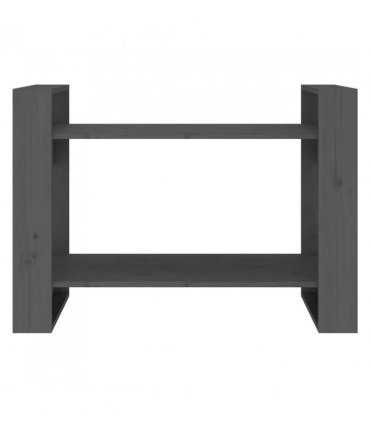 vidaXL Book Cabinet/Room Divider Grey 80x35x56.5 cm Solid Wood Pine — Size: 80 x 35 x 56.5 cm