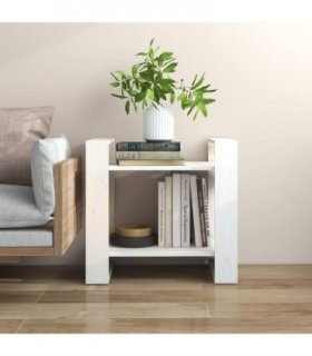 vidaXL Book Cabinet/Room Divider White 60x35x57 cm Solid Wood Pine — Size: 60 x 35 x 57 cm