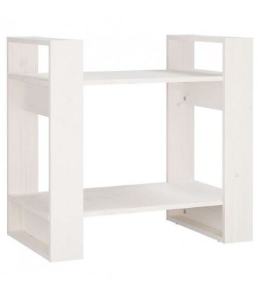 vidaXL Book Cabinet/Room Divider White 60x35x57 cm Solid Wood Pine — Size: 60 x 35 x 57 cm