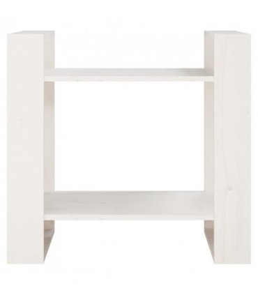 vidaXL Book Cabinet/Room Divider White 60x35x57 cm Solid Wood Pine — Size: 60 x 35 x 57 cm