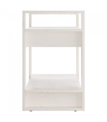 vidaXL Book Cabinet/Room Divider White 60x35x57 cm Solid Wood Pine — Size: 60 x 35 x 57 cm
