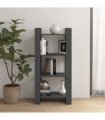 vidaXL Book Cabinet/Room Divider Grey 60x35x125 cm Solid Wood — Size: 60 x 35 x 125 cm