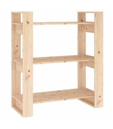 vidaXL Book Cabinet/Room Divider 80x35x91 cm Solid Wood Pine — Colour: natural, Size: 80 x 35 x 91 cm