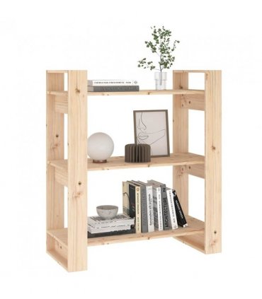 vidaXL Book Cabinet/Room Divider 80x35x91 cm Solid Wood Pine — Colour: natural, Size: 80 x 35 x 91 cm