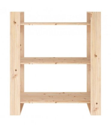 vidaXL Book Cabinet/Room Divider 80x35x91 cm Solid Wood Pine — Colour: natural, Size: 80 x 35 x 91 cm