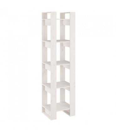 vidaXL Book Cabinet/Room Divider White 41x35x160 cm Solid Wood Pine — Size: 41 x 35 x 160 cm