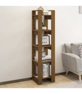vidaXL Book Cabinet/Room Divider Honey Brown 41x35x160 cm Solid Wood Pine — Size: 41 x 35 x 160 cm