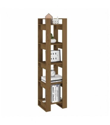 vidaXL Book Cabinet/Room Divider Honey Brown 41x35x160 cm Solid Wood Pine — Size: 41 x 35 x 160 cm
