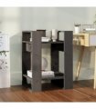 vidaXL Book Cabinet/Room Divider Grey 41x35x57 cm Solid Wood Pine — Size: 41 x 35 x 57 cm