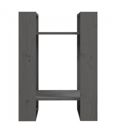 vidaXL Book Cabinet/Room Divider Grey 41x35x57 cm Solid Wood Pine — Size: 41 x 35 x 57 cm