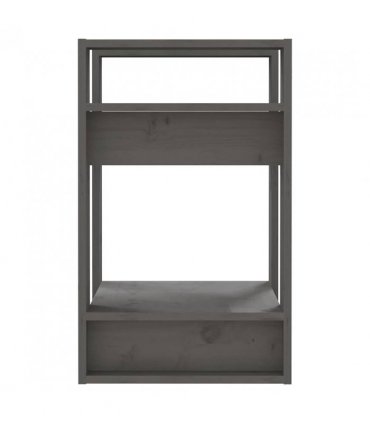 vidaXL Book Cabinet/Room Divider Grey 41x35x57 cm Solid Wood Pine — Size: 41 x 35 x 57 cm