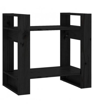 vidaXL Book Cabinet | Black | Solid Pine Wood | Small | Book Cabinet — Size: 60 x 35 x 57 cm