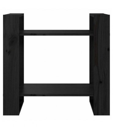 vidaXL Book Cabinet | Black | Solid Pine Wood | Small | Book Cabinet — Size: 60 x 35 x 57 cm