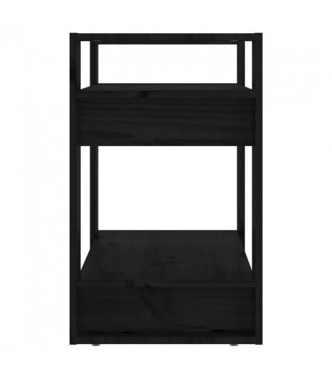 vidaXL Book Cabinet | Black | Solid Pine Wood | Small | Book Cabinet — Size: 60 x 35 x 57 cm