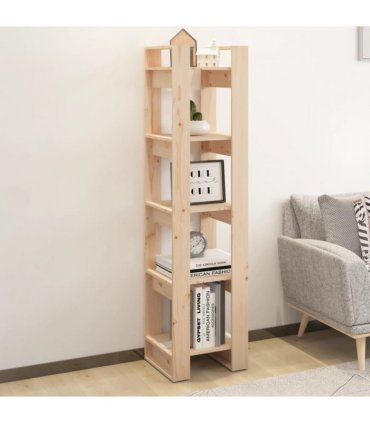 vidaXL Book Cabinet/Room Divider 41x35x160 cm Solid Wood Pine — Colour: natural, Size: 41 x 35 x 160 cm