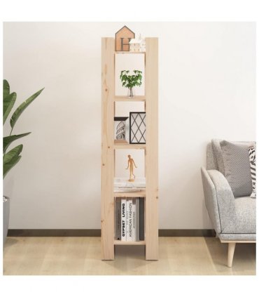 vidaXL Book Cabinet/Room Divider 41x35x160 cm Solid Wood Pine — Colour: natural, Size: 41 x 35 x 160 cm