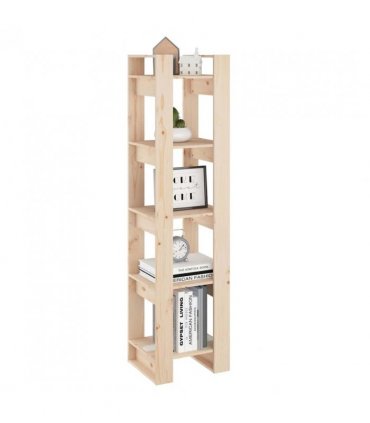 vidaXL Book Cabinet/Room Divider 41x35x160 cm Solid Wood Pine — Colour: natural, Size: 41 x 35 x 160 cm