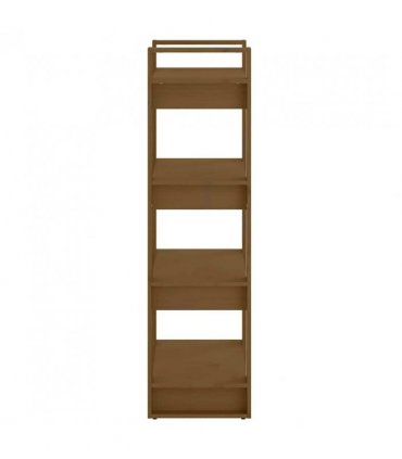 vidaXL Book Cabinet/Room Divider Honey Brown 60x35x125 cm Solid Wood — Size: 60 x 35 x 125 cm