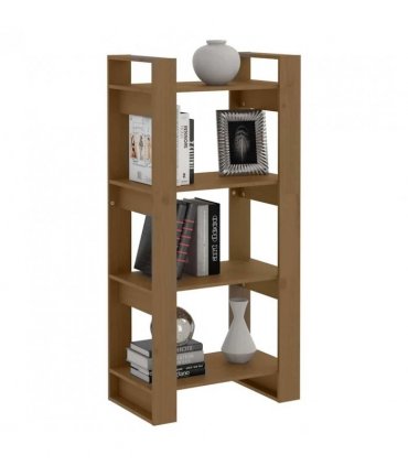 vidaXL Book Cabinet/Room Divider Honey Brown 60x35x125 cm Solid Wood — Size: 60 x 35 x 125 cm