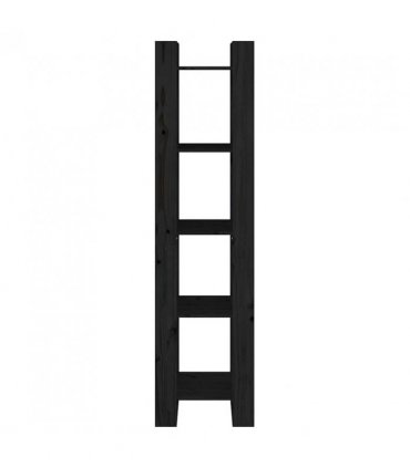 vidaXL Book Cabinet | Black | Solid Pine Wood | Medium | Book Cabinet — Size: 41 x 35 x 160 cm
