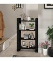 vidaXL Book Cabinet | Black | Solid pine wood | 80 x 35 x 125 cm | Book Cabinet