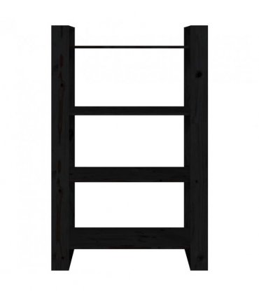 vidaXL Book Cabinet | Black | Solid pine wood | 80 x 35 x 125 cm | Book Cabinet