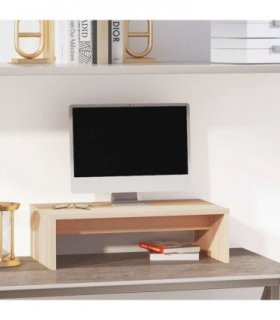 vidaXL Monitor Stand 50x27x15 cm Solid Wood Pine — Colour: natural