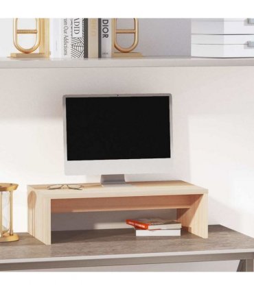 vidaXL Monitor Stand 50x27x15 cm Solid Wood Pine — Colour: natural