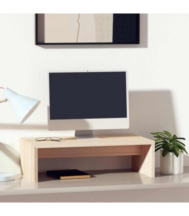 vidaXL Monitor Stand 50x27x15 cm Solid Wood Pine — Colour: natural