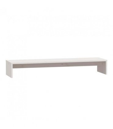 vidaXL Monitor Stand White 100x27x15 cm Solid Wood Pine