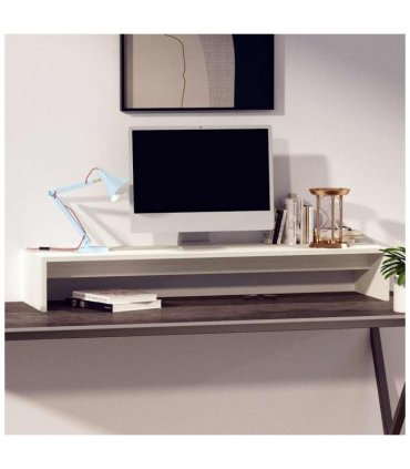 vidaXL Monitor Stand White 100x27x15 cm Solid Wood Pine