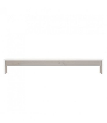 vidaXL Monitor Stand White 100x27x15 cm Solid Wood Pine
