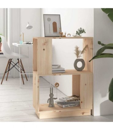 vidaXL Book Cabinet/Room Divider 51x25x70 cm Solid Wood Pine — Colour: natural