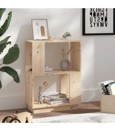 vidaXL Book Cabinet/Room Divider 51x25x70 cm Solid Wood Pine — Colour: natural