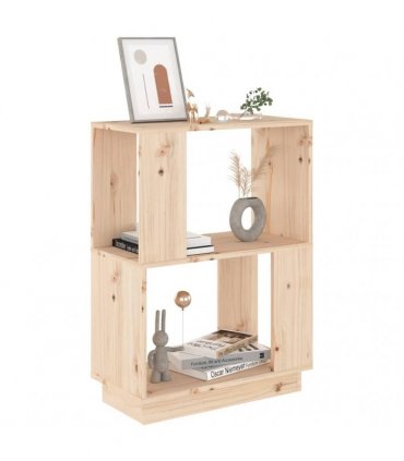 vidaXL Book Cabinet/Room Divider 51x25x70 cm Solid Wood Pine — Colour: natural