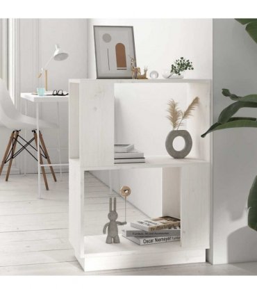 vidaXL Book Cabinet/Room Divider White 51x25x70 cm Solid Wood Pine