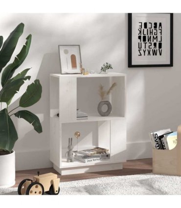 vidaXL Book Cabinet/Room Divider White 51x25x70 cm Solid Wood Pine