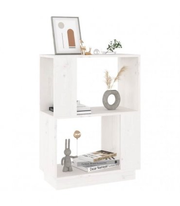vidaXL Book Cabinet/Room Divider White 51x25x70 cm Solid Wood Pine