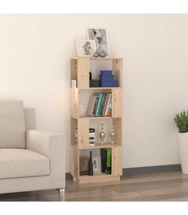 vidaXL Book Cabinet/Room Divider 51x25x132 cm Solid Wood Pine — Colour: natural