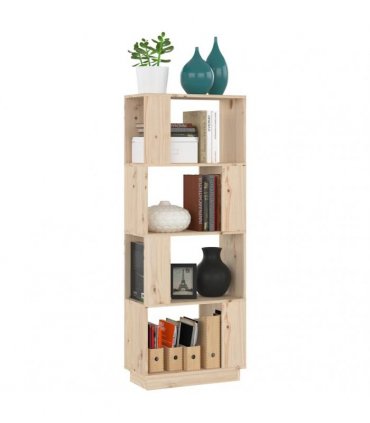 vidaXL Book Cabinet/Room Divider 51x25x132 cm Solid Wood Pine — Colour: natural