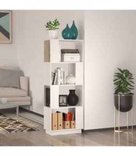 vidaXL Book Cabinet/Room Divider White 51x25x132 cm Solid Wood Pine