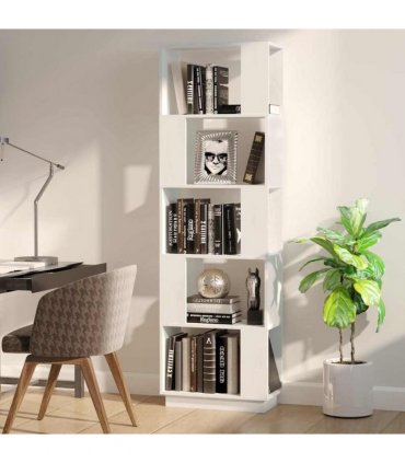 vidaXL Book Cabinet/Room Divider White 51x25x163.5 cm Solid Wood Pine