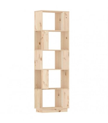 vidaXL Book Cabinet/Room Divider 51x25x163.5 cm Solid Wood Pine — Colour: natural