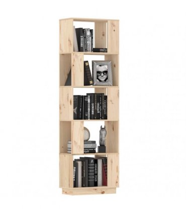 vidaXL Book Cabinet/Room Divider 51x25x163.5 cm Solid Wood Pine — Colour: natural