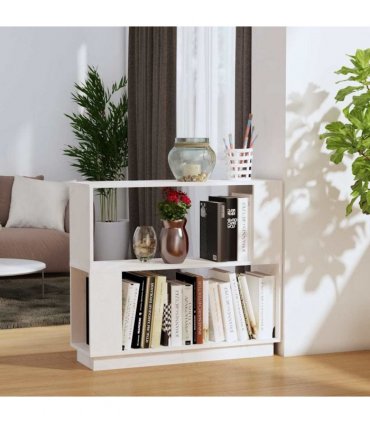 vidaXL Book Cabinet/Room Divider White 80x25x70 cm Solid Wood Pine