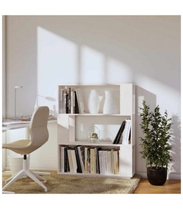 vidaXL Book Cabinet/Room Divider White 80x25x101 cm Solid Wood Pine